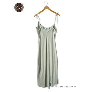 Abercrombie Dress Spaghetti Strap Side Slit Mint Green Cottagecore Large